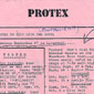 Protex tour sheet when touring as support for 'The Boomtown Rats'