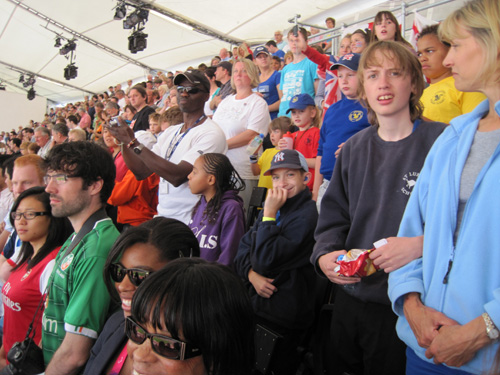 Children from St Luke's school watching Paralympics 