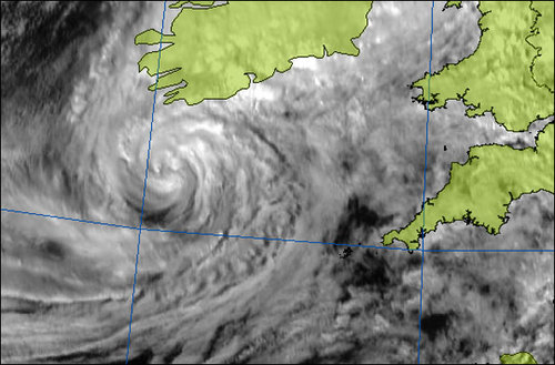 Ex-Tropical Storm Grace, south of Ireland, on Tuesday 6 October 2009 (Copyright [2009] EUMETSAT