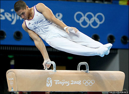 Louis Smith on his way to a bronze medal in Beijing