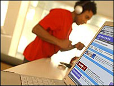 Image of man listening to downloaded music