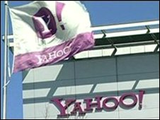 Yahoo flag and sign