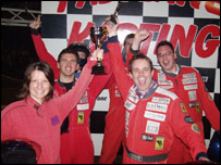 The Radio Stoke team holding up the Go Karting trophy
