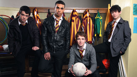 (L-R Finn Sharkey (Jack McMullen), Jonah Kirby (Lucien Laviscount), Ronan Burley (Ben Ryan Davies) and Josh Stevenson (William Rush)