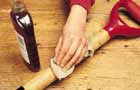 Rubbing linseed oil into handles