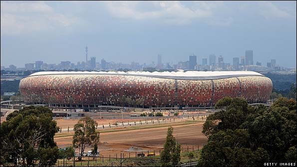 A general view of Soccer City Stadium in Johannesburg