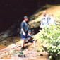 Nigel with the Thai guide and fellow adventurers from New Zealand at the entrance to the Nam Talu Bat Cave. 