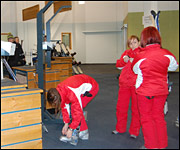 in the ski hire room