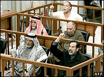 Saddam Hussein no julgamento