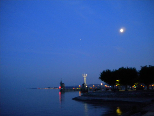 Bodensee at night. We sat by the lake for an hour, amazed by the view.