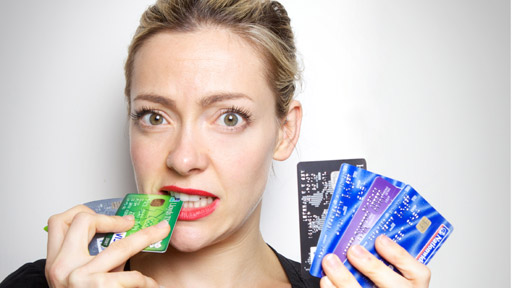 Cherry Healey with credit cards