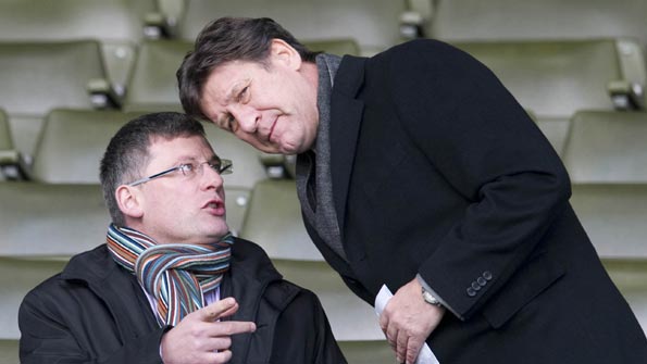 Scotland manager Craig Levein (left) with chief scout Michael Oliver