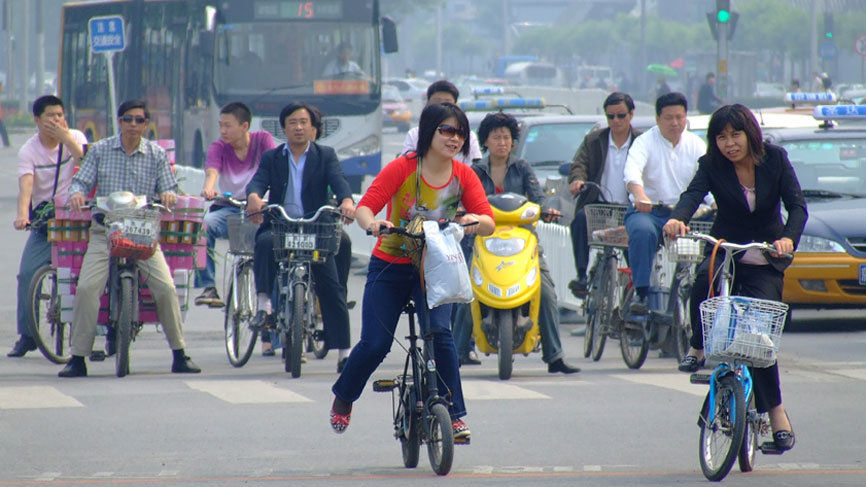 People on bikes - Beijing.