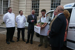 HRH The Prince of Wales accepts the new season's mutton at Clarence House, London.
