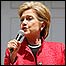 Hillary Clinton durante campanha na Virgínia Ocidental