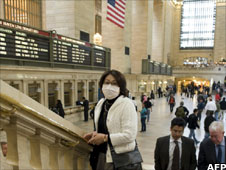 woman wearing mask at Grand Central Station, New York