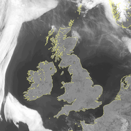 Satellite image of the UK