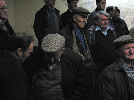 Abergavenny Cattle Market - Farmers in the auction ring by Roger Hutchings