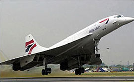 A Bristish Airways Concorde taking off