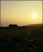 Lundy Island at sunset