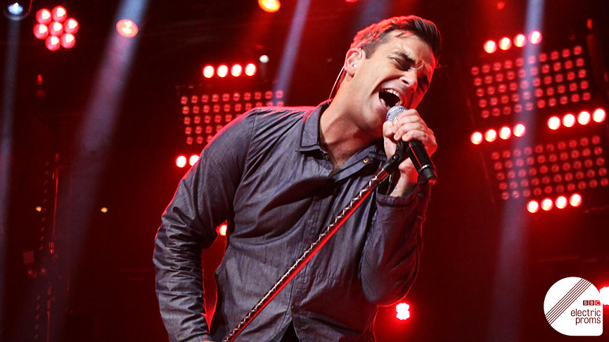 Robbie Williams performs at BBC Electric Proms 2009