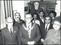 Harry Worrall as mayor of Gloucester