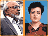 ڈاکٹر شیریں مزاری اور غیاث الدین صدیقی 