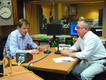 Alastair Campbell and Matthew Bannister in the Outlook studio.