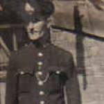 Photo of my father P.C.808 Ken Marshall senior taken in our back yard at Chiswick in Eastbury Grove not the house with the Anderson shelter in.We had moved to this address in about 1941.
