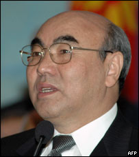 O presidente do Quirguistão, Askar Akayev