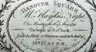 Ticket to 'Mr Haydn's Night' in Hanover Square in 1791
