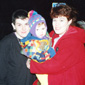 Andrea and her sister Janine from the story. Janine is holding their nephew Daniel. This was taken just after Andrea left hospital