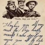 Thank you card from soldiers in North Africa.