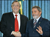 Nestor Kirchner e Luiz Inácio Lula da Silva (Agência Brasil)