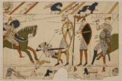 Bayeux Tapestry: Harold wounded