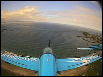 view from cockpit camera on a Blades Display Team plane