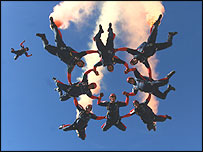 RAF Falcons parachuting © RAF Falcons Parachute Display Team