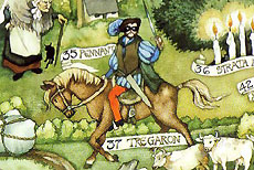 Twm Sion Cati wedi ei ddylunio gan Margaret Jones ar gyfer y llyfr 