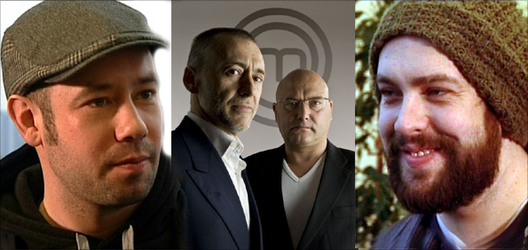 John Calton, Judges Michel Roux Jnr and Gregg Wallace, Dave Coulson