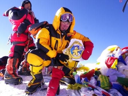 Rod and Pudsey on top of Everest