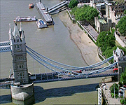 Aerial picture of London's beach