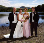 Roger, Pamela and her two children at their wedding 2005