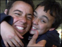 Josh and Daniel at the airport