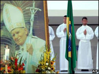 Papa için Brezilya'da düzenlenen tören