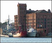 HMS Plymouth's current home in Birkenhead