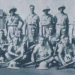 Tom Glenn is pictured in the front row and has a cross marked on his helmet.