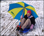 Having fun in the snow