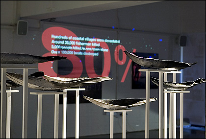 Boats in exhibition by Emma Summers