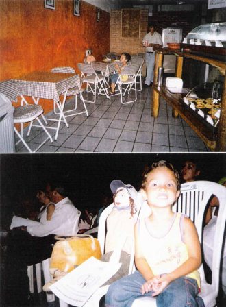 Bruno and Iago having a snack and in a meeting at school