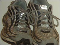 John McBride's running shoes